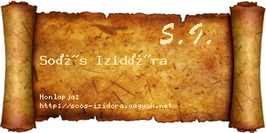 Soós Izidóra névjegykártya